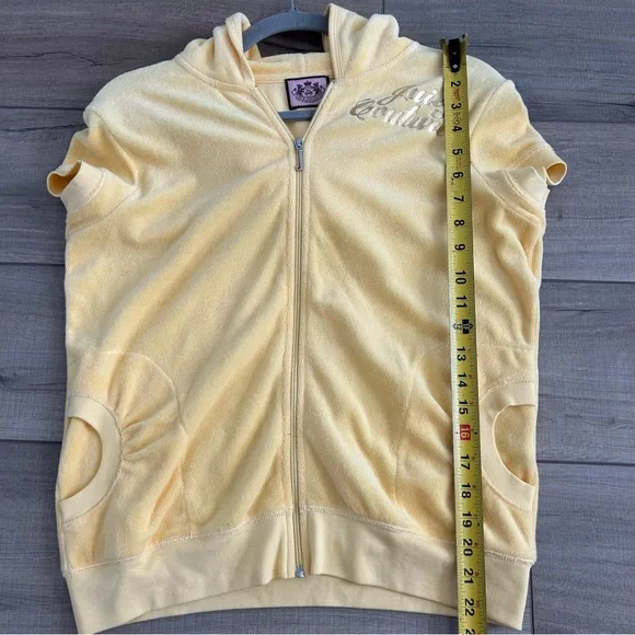 Vintage Juicy Couture Y2K Yellow Short Sleeve Track Suit Jacket XL - Picture 10 of 10